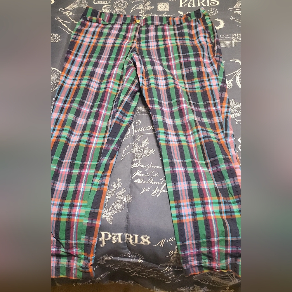 Anne Klein Vibrant Plaid Women's Pants